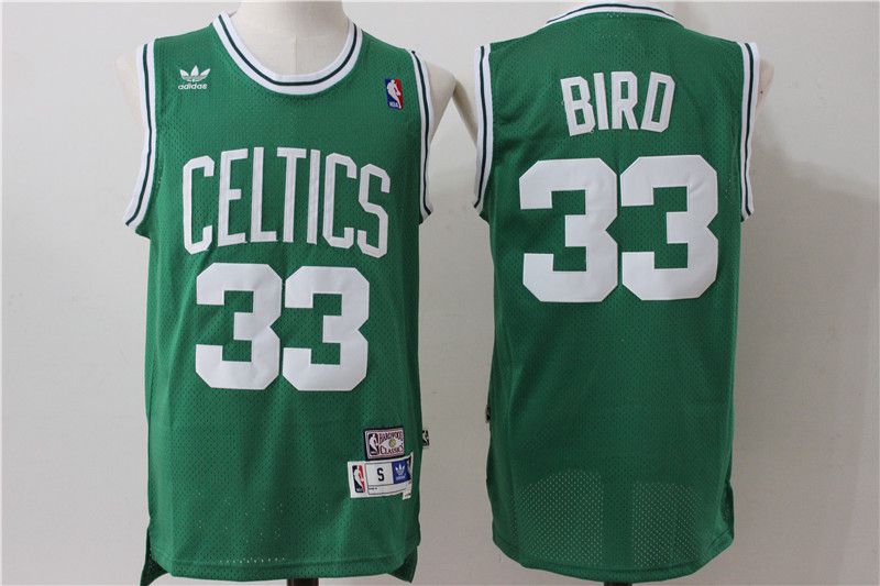 Men Boston Celtics #33 Bird Green Throwback Adidas NBA Jersey